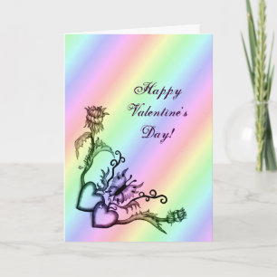 Tarjeta Festiva El día de San Valentín - corazón y mariposa en arc