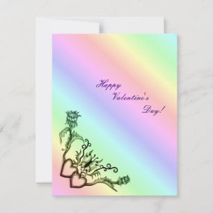 Tarjeta Festiva El día de San Valentín - corazón y mariposa en arc