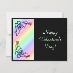 Tarjeta Festiva El día de San Valentín - corazón y mariposa en arc