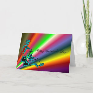 Tarjeta Festiva El día de San Valentín - Corazón y mariposa en arc