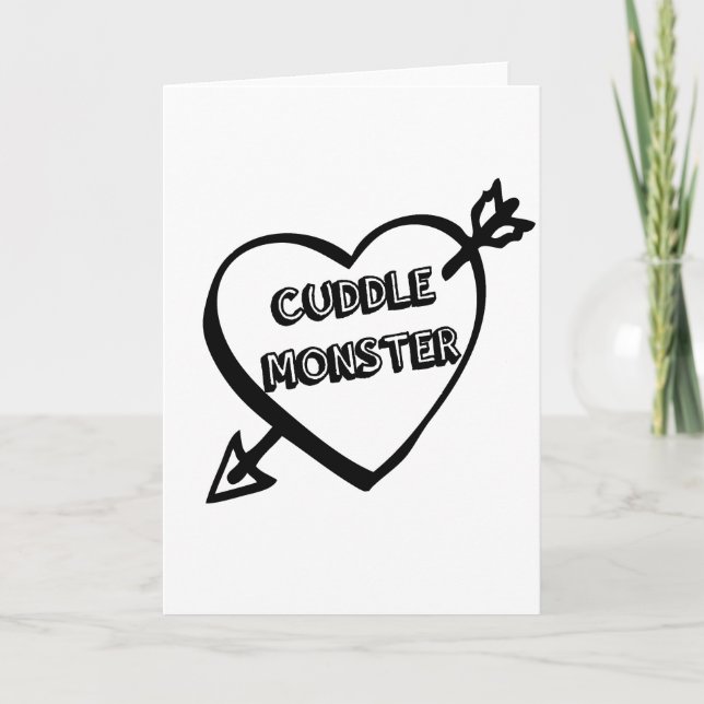 Tarjeta Festiva El día de San Valentín Cuddle Monster (Anverso)