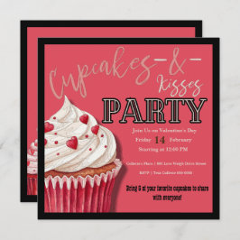 Tarjeta Festiva El día de San Valentín Cupcakes Fiesta