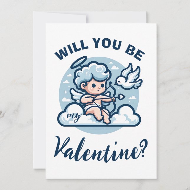 Tarjeta Festiva El día de San Valentín cupido (Anverso)