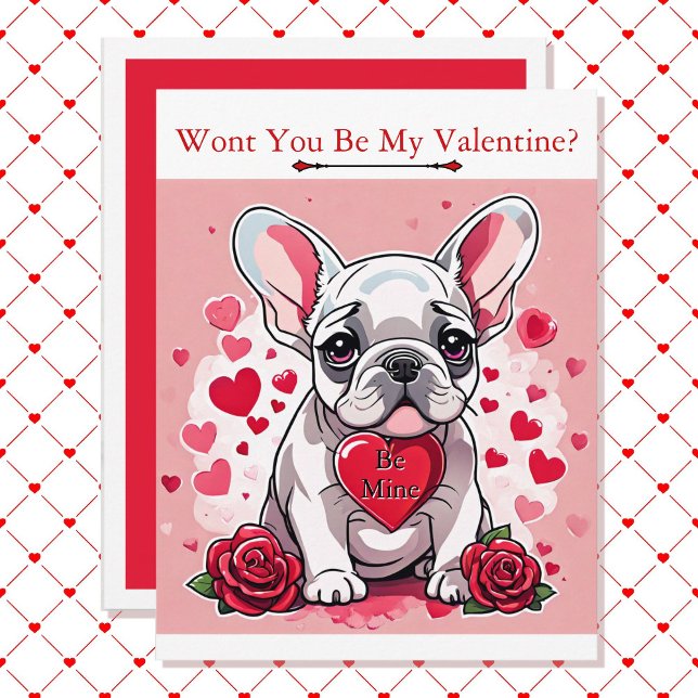 Tarjeta Festiva El día de San Valentín Cute Frenchy Añadir Nombre  (Subido por el creador)