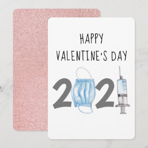 Tarjeta Festiva El día de San Valentín de acuarela 2021
