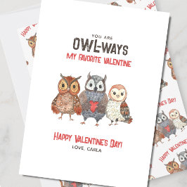 Tarjeta Festiva El día de San Valentín de Amigo de Lechuza