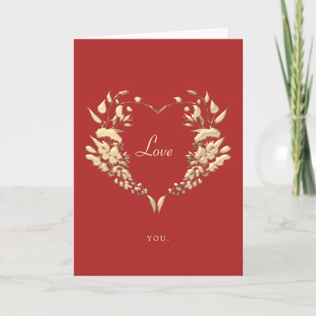 Tarjeta Festiva El día de San Valentín de amor rojo (Anverso)