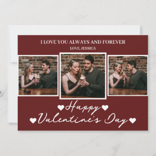 Tarjeta Festiva El día de San Valentín de amor simple elegante fot