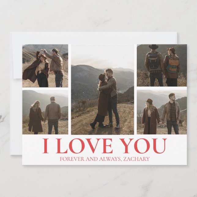 Tarjeta Festiva El día de San Valentín de amor simple elegante par (Anverso)