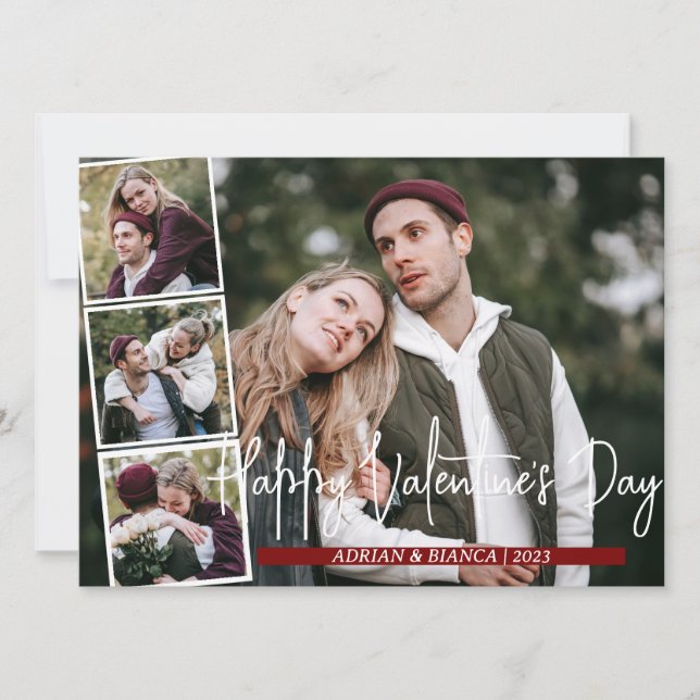 Tarjeta Festiva El día de San Valentín de amor simple elegante par (Anverso)