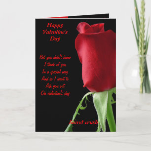 Tarjeta Festiva El día de San Valentín de aplastamiento secreto