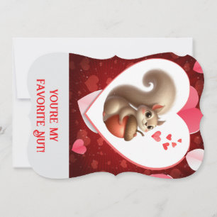 Tarjeta Festiva El día de San Valentín de ardilla graciosa