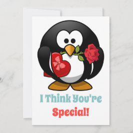 Tarjeta Festiva El día de San Valentín de aula Penguin Heart