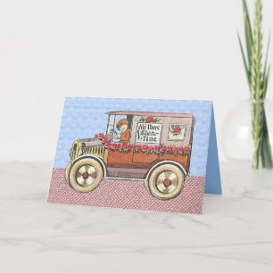 Tarjeta Festiva El día de San Valentín de automóviles de época