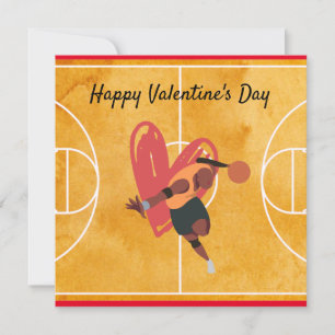 Tarjeta Festiva El día de San Valentín de baloncesto Baloncesto co