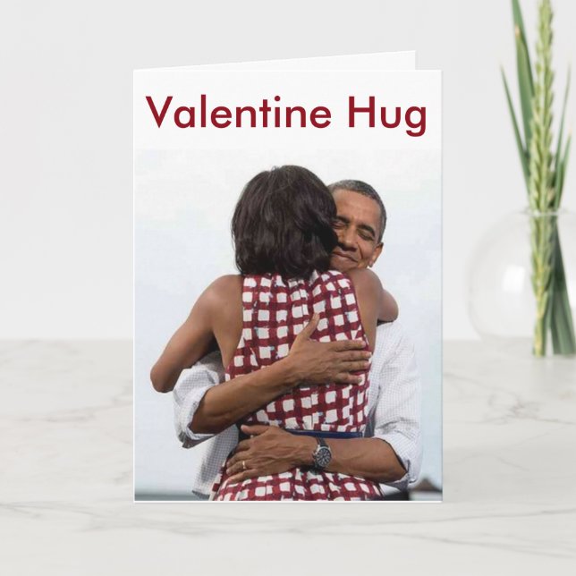 Tarjeta Festiva El día de San Valentín de Barack-Michelle - (Anverso)