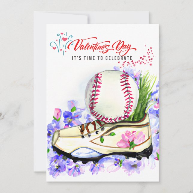 Tarjeta Festiva El día de San Valentín de béisbol para jugador de  (Anverso)