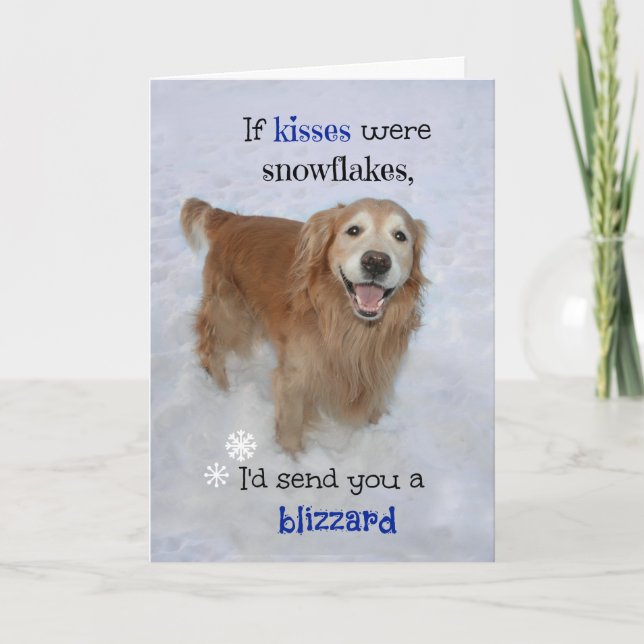 Tarjeta Festiva El día de San Valentín de besos de Snowflake, recu (Anverso)
