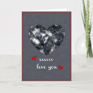 Tarjeta Festiva El día de San Valentín de Camo Azul Digital Milita