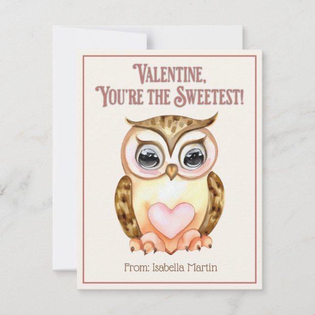 Tarjeta Festiva El día de San Valentín De Clase Infantil Dulce (Anverso)