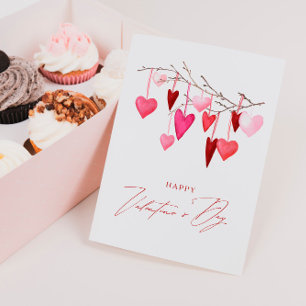 Tarjeta Festiva El día de San Valentín de Corazales de Acuarela