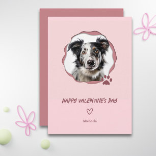 Tarjeta Festiva El día de San Valentín de corazón de foto de perro