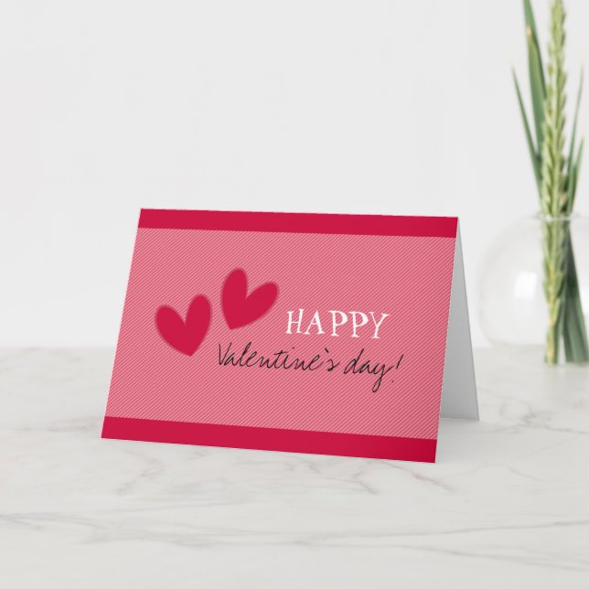 Tarjeta Festiva El día de San Valentín de corazones felices (Anverso)