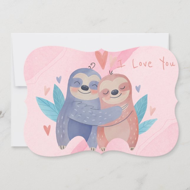 Tarjeta Festiva El día de San Valentín de corte (Anverso)