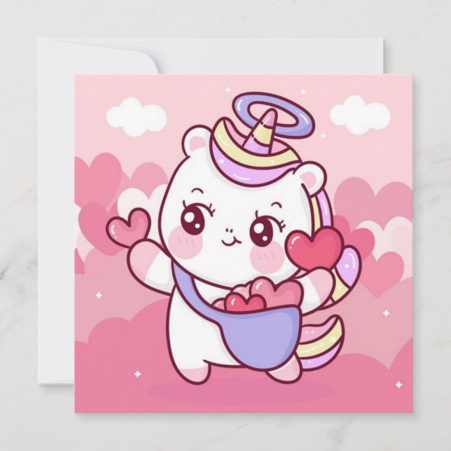 Tarjeta Festiva El día de San Valentín de corte (Anverso)