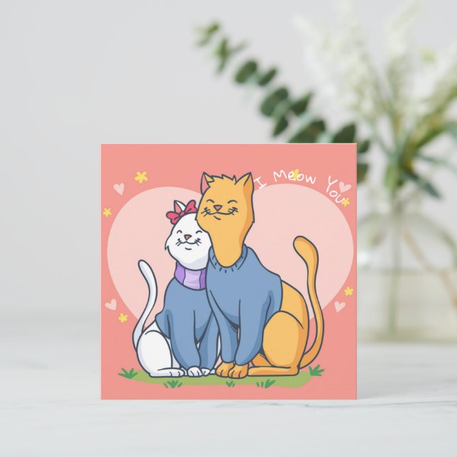 Tarjeta Festiva El día de San Valentín de corte (Anverso de pie)