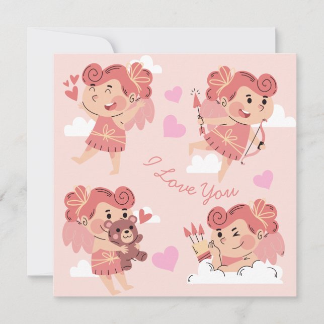 Tarjeta Festiva El día de San Valentín de corte (Anverso)
