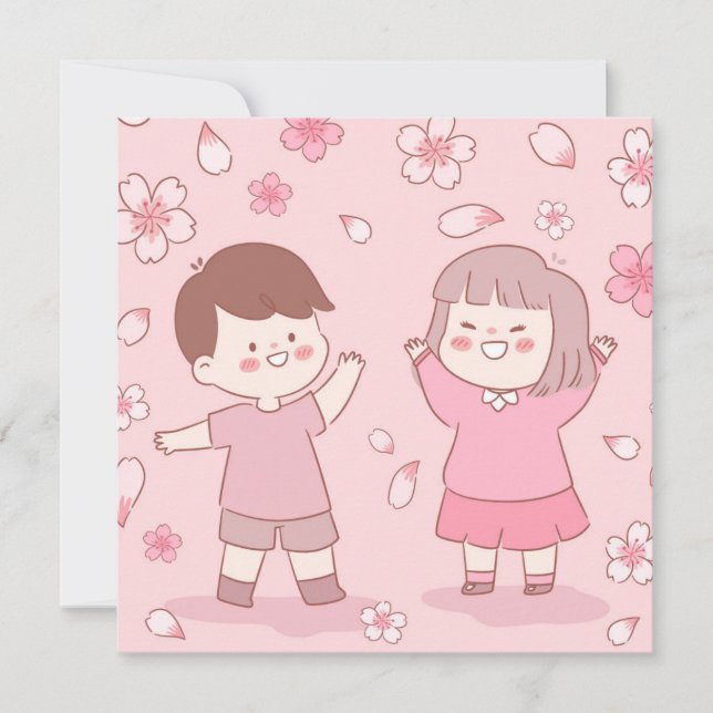 Tarjeta Festiva El día de San Valentín de corte (Anverso)