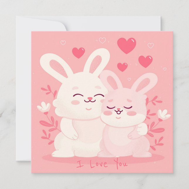 Tarjeta Festiva El día de San Valentín de corte (Anverso)