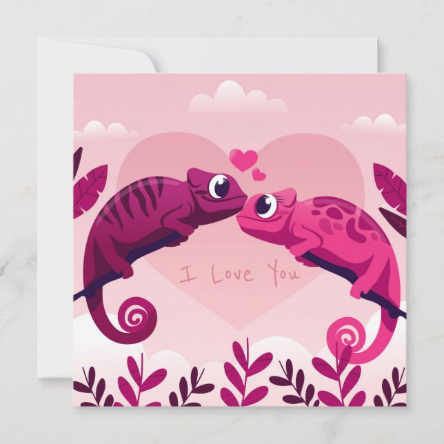 Tarjeta Festiva El día de San Valentín de corte (Anverso)