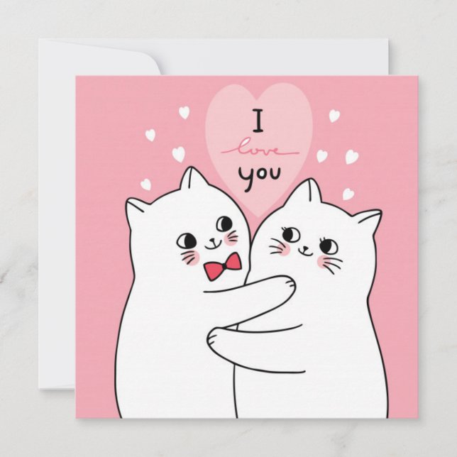 Tarjeta Festiva El día de San Valentín de corte (Anverso)