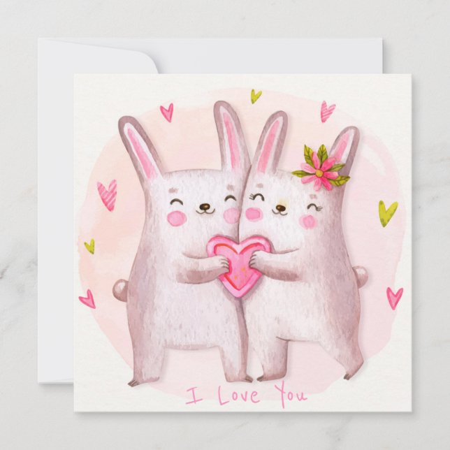 Tarjeta Festiva El día de San Valentín de corte (Anverso)
