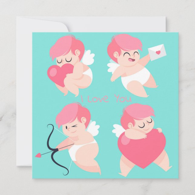 Tarjeta Festiva El día de San Valentín de corte (Anverso)