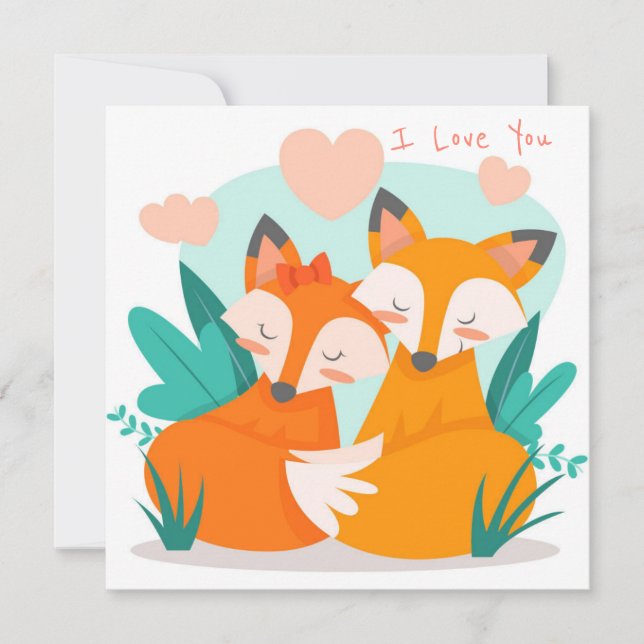 Tarjeta Festiva El día de San Valentín de corte (Anverso)