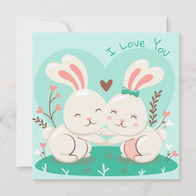 Tarjeta Festiva El día de San Valentín de corte (Anverso)
