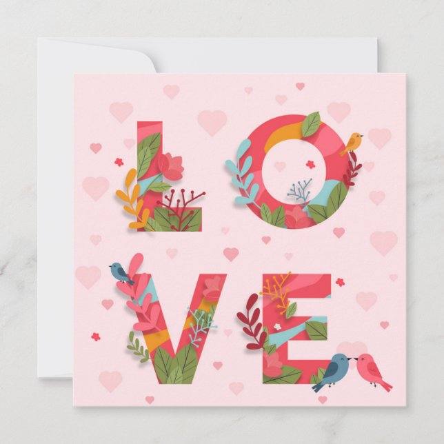 Tarjeta Festiva El día de San Valentín de corte (Anverso)