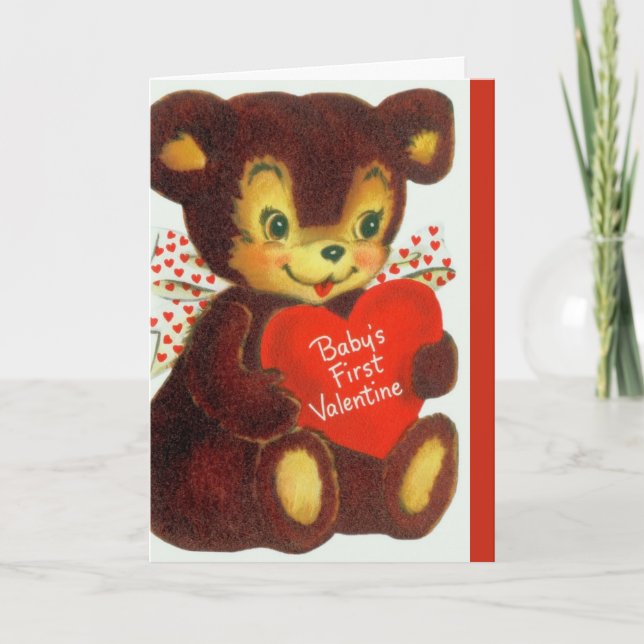 Tarjeta Festiva El día de San Valentín de cosecha | El primer San  (Anverso)