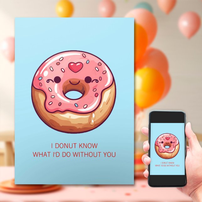 Tarjeta Festiva El día de San Valentín de Cute Donuts para niños (Subido por el creador)