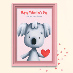 Tarjeta Festiva El día de San Valentín de Cute Koala