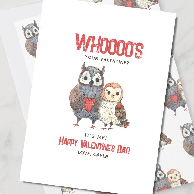 Tarjeta Festiva El día de San Valentín de Cute Owl Pun (Subido por el creador)