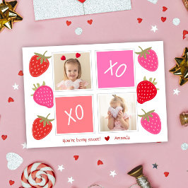 Tarjeta Festiva El día de San Valentín de fotografía de niños dulc