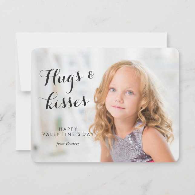 Tarjeta Festiva El día de San Valentín de fotografía niños aula Va (Anverso)