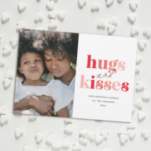 Tarjeta Festiva El día de San Valentín de fotos de abrazos y besos