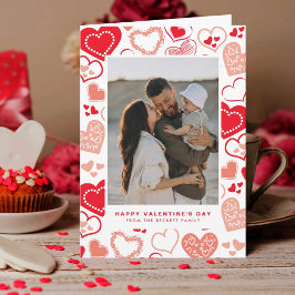 Tarjeta Festiva El día de San Valentín de fotos de corazones de am