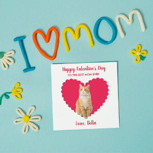 Tarjeta Festiva El día de San Valentín de fotos de gato personaliz