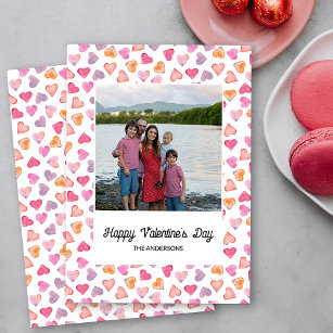 Tarjeta Festiva El día de San Valentín de fotos familiares enmarca